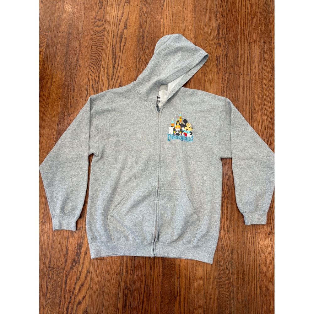 Disneyland Resort‎ Mickey Mouse Castle Gray Zip Up Hoodie Large Disney Parks